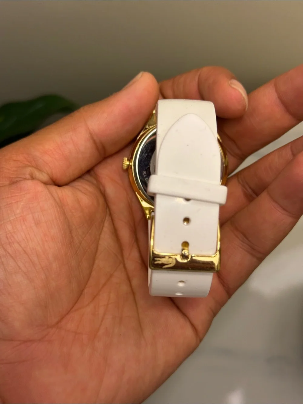 Lacoste White & Gold unisex Silicone white Strap Watch